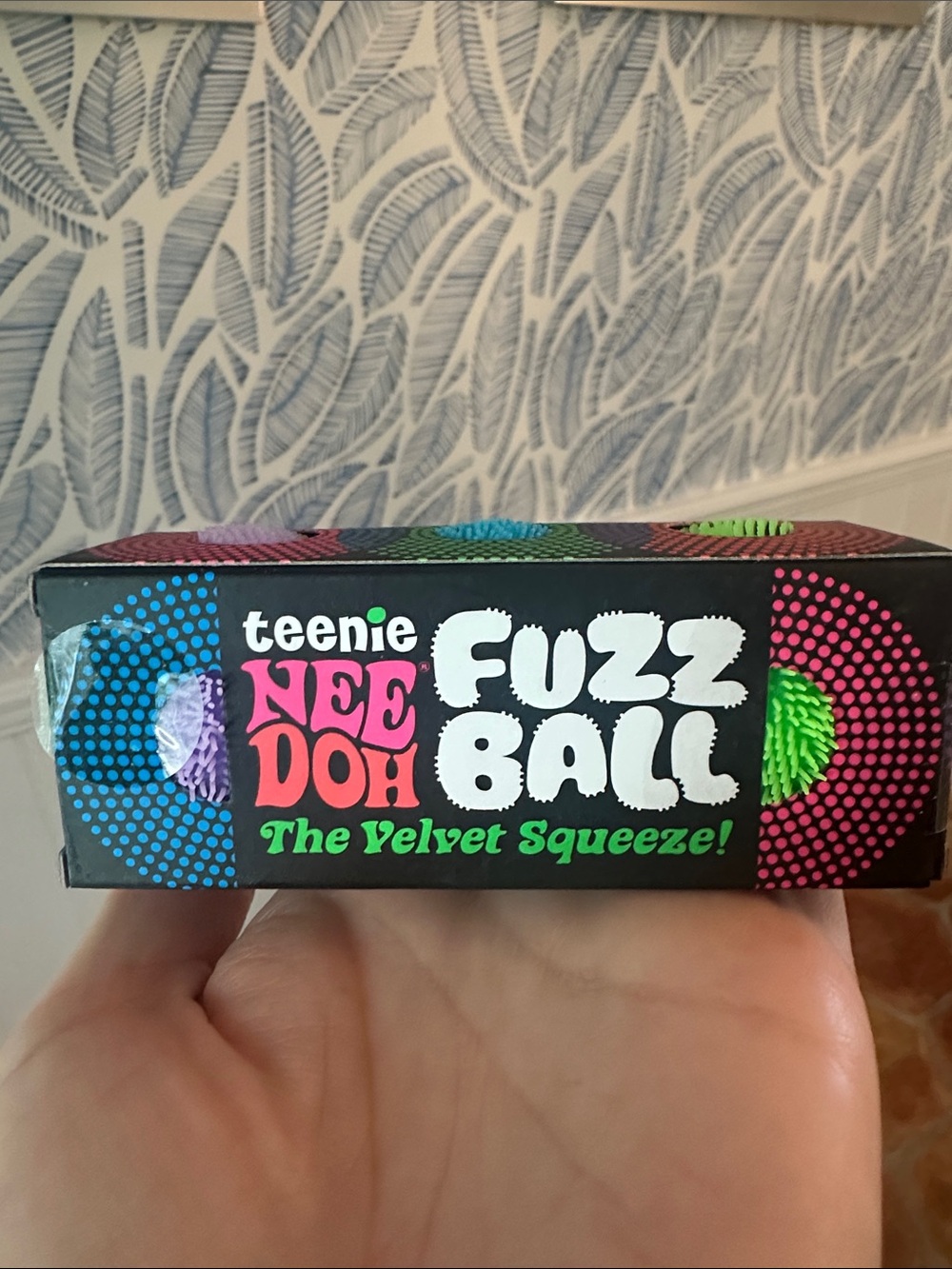 Schylling NeeDoh Teenie Fuzz Ball Velvet Squeeze - Purple, Blue, Green